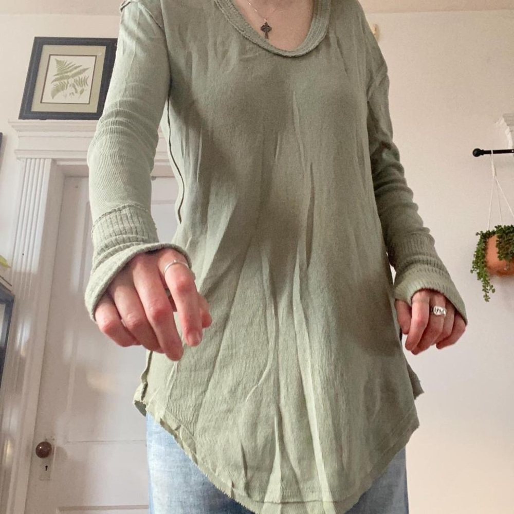 pale green free people sweater